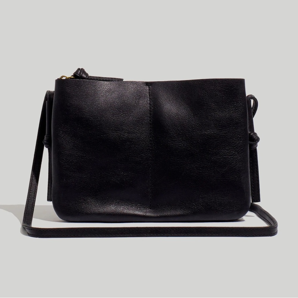 Madewell The Knotted Crossbody Bag in Black Leather | NWOT